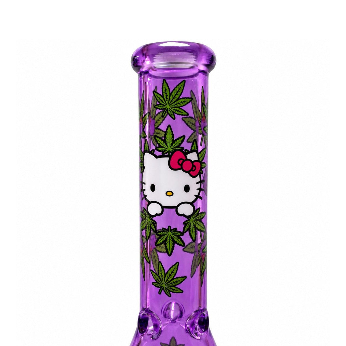 14" Character & Leaf Pattern Beaker Bong – 7mm Glass
