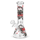 10" Glow-in-the-Dark Skull Graphic Beaker Bong