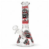 10" Glow-in-the-Dark Skull Graphic Beaker Bong