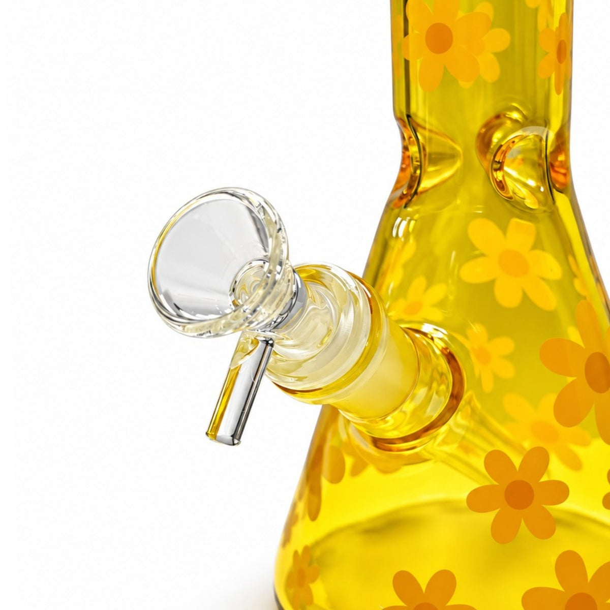10" Daisy Pattern 5mm Glass Beaker Bong
