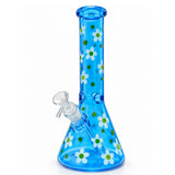 10" Daisy Pattern 5mm Glass Beaker Bong