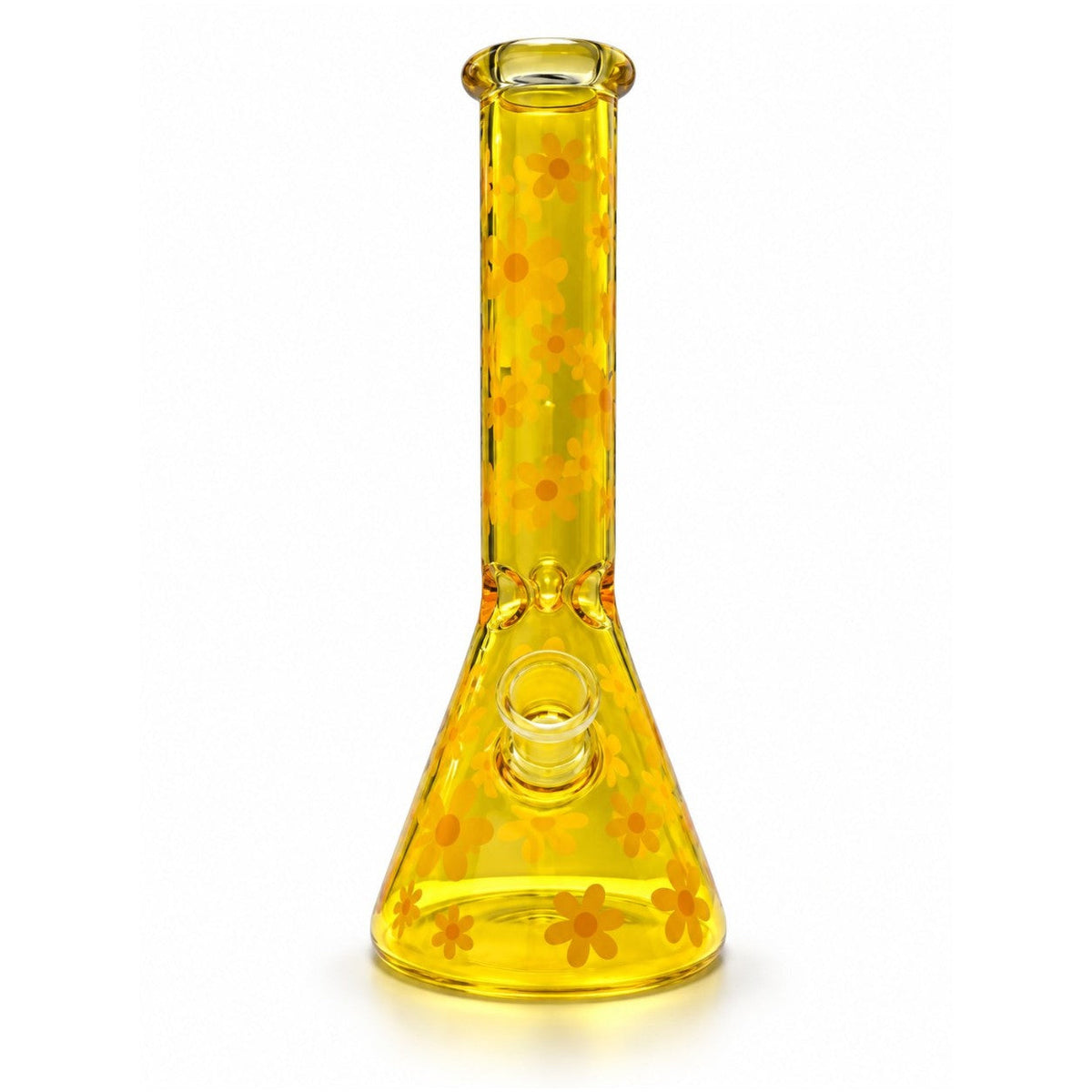 10" Daisy Pattern 5mm Glass Beaker Bong