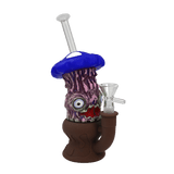8" Enameled Mushroom Glass Bong