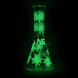 High-End Brands Glass Glass Bong NG-13 inch 7mm Glow-In-The-Dark Leaves [ST011] NG-13 inch 7mm Glow-In-The-Dark Leaves [ST011]