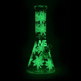 High-End Brands Glass Glass Bong NG-13 inch 7mm Glow-In-The-Dark Leaves [ST011] NG-13 inch 7mm Glow-In-The-Dark Leaves [ST011]