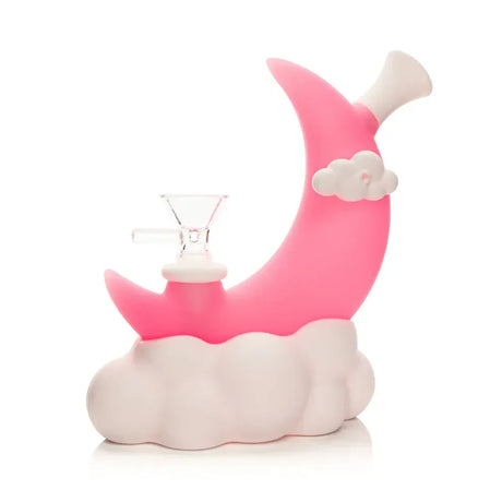 Smoking Cat Distribution Resin · Silicone · Plastic Bong Lit Silicone 6.5-Inch Glow in the Dark Pink Moon Water Pipe Lit Silicone Pink Moon Water Pipe