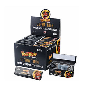 Canadian Distributor King Size Honey Puff Ultra Thin Rolling Kit with Tray & Grinder Honey Puff King Size Kit with Tray & Grinder