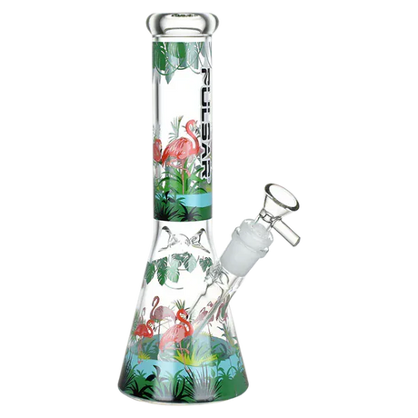 Smoking Cat Distribution Glass Bong Pulsar® 10" Flamingo Beaker Bong with Ice Catcher Pulsar Chilllin Flamingos 10" Beaker Bong | Canada