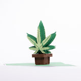 Intricate Greetings Cannabis Leaf 3D Pop-Up Card