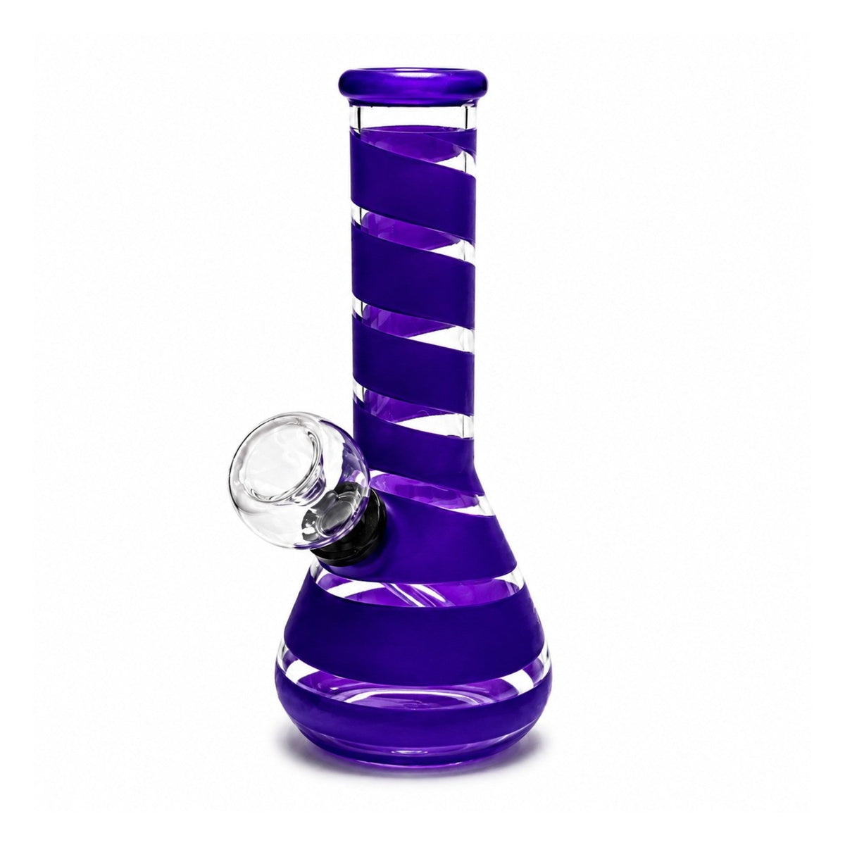 6-Inch Spiral Stripe Mini Beaker Bong - Assorted Colours