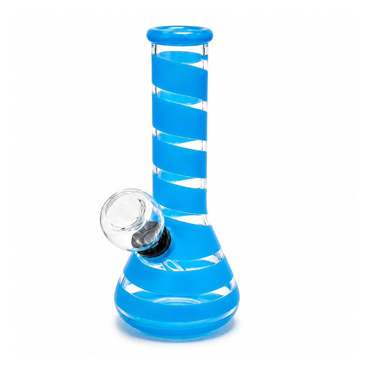 6-Inch Spiral Stripe Mini Beaker Bong - Assorted Colours