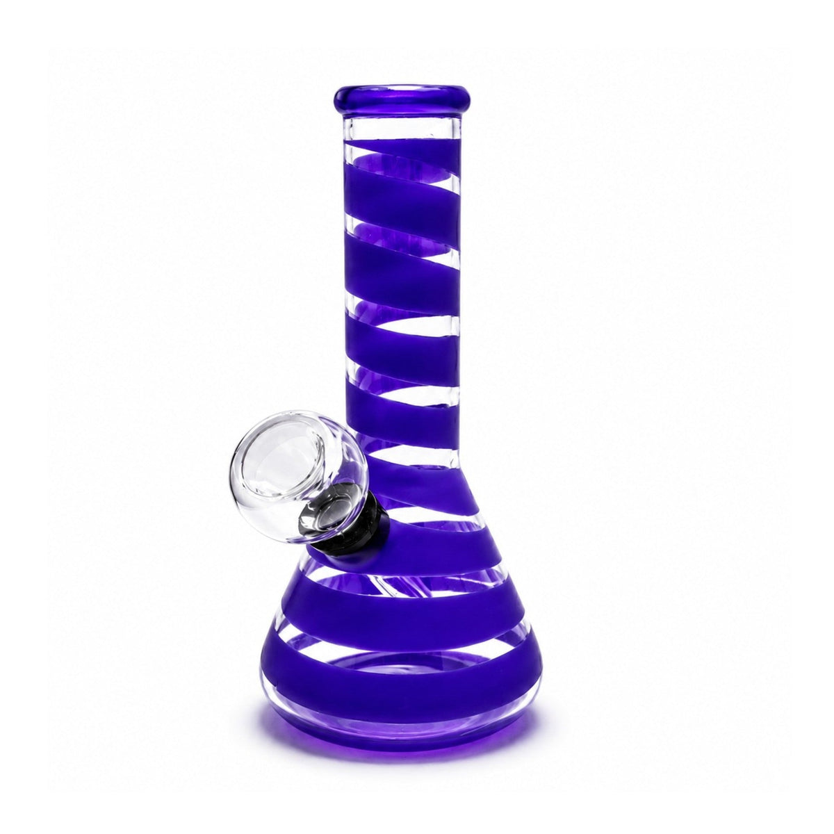 6-Inch Spiral Stripe Mini Beaker Bong - Assorted Colours