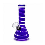 6-Inch Spiral Stripe Mini Beaker Bong - Assorted Colours