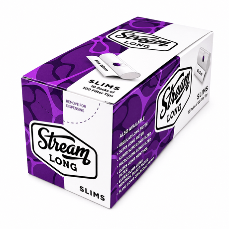 STREAM Filter Tip STREAM | Slims Long RYO Filters Display Carton - 10 Bags (Mono Type) STREAM | Slims Long RYO Filters Display Carton - 10 Bags (Mono Type)