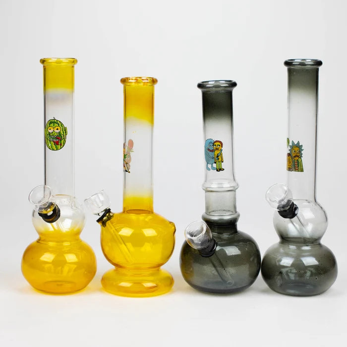 8-Inch Painted Glass Water Bong - Assorted Designs