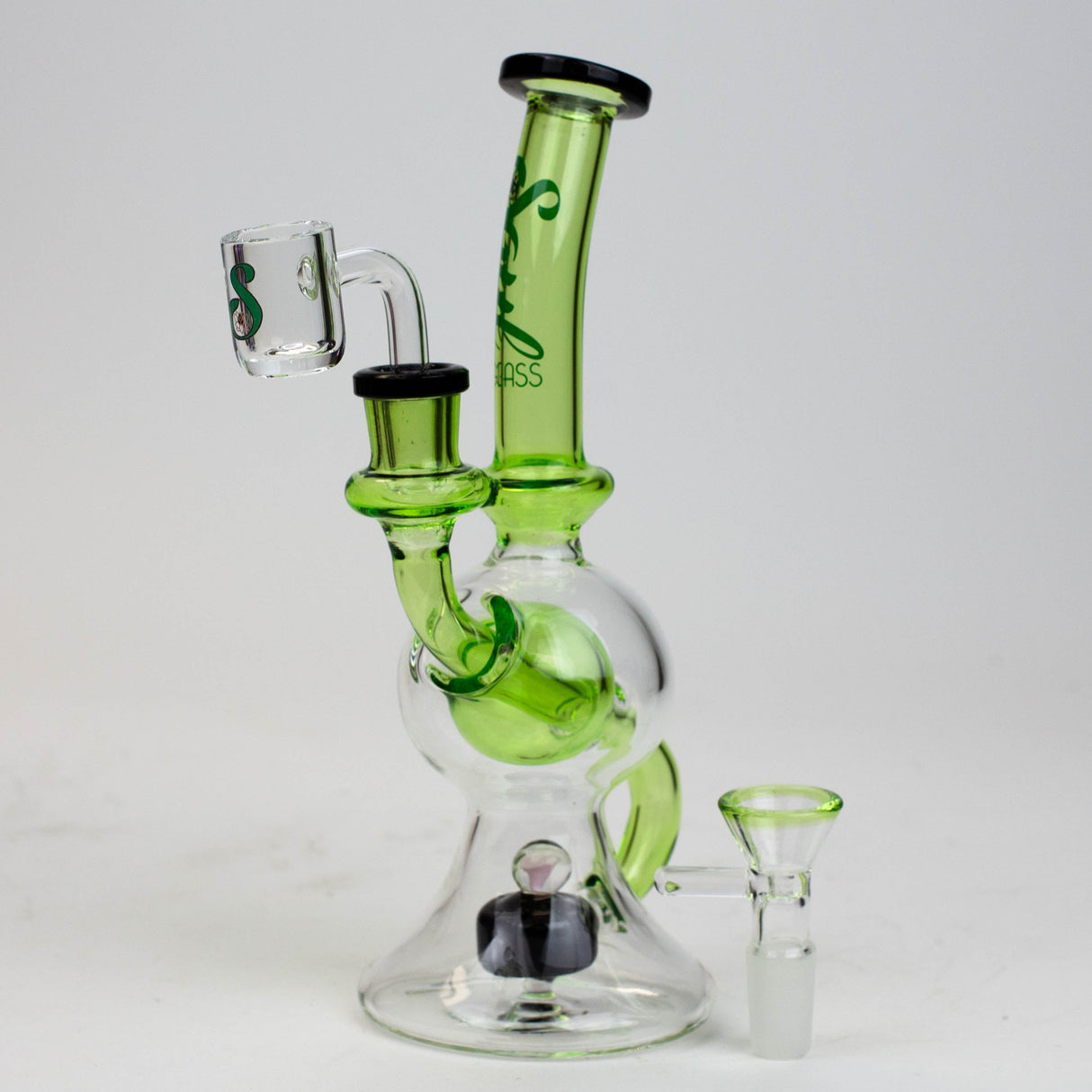 SOUL Glass 8" Tire Diffuser Recycler Bong – 2-in-1 Dab Rig