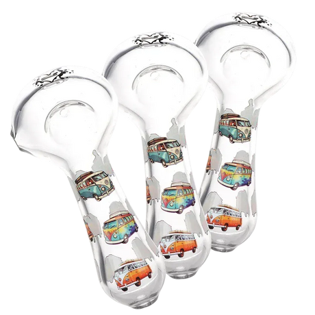 Smoking Cat Distribution(S) Glass Pipe SC Pulsar VW Bus 4.5" Glass Spoon Pipe 3 Count set SC Pulsar VW Bus 4.5" Glass Spoon Pipe 3 Count set