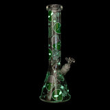 Smoking Cat Distribution Glass Bong Red Eye 15-Inch 7mm Glow in the Dark Aliens Beaker Bong Red Eye 15" Glow Aliens Beaker Bong | Urban Bongs