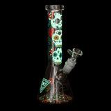 Smoking Cat Distribution Glass Bong Red Eye Glass® | 10" Sugar Skull Glow-in-the-Dark Water Pipe [REG160] Red Eye Glass® | 10" Sugar Skull Glow-in-the-Dark Water Pipe [REG160]