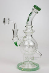 SOUL Glass 9.5" Double Sphere Recycler Bong – 2-in-1 Dab Rig