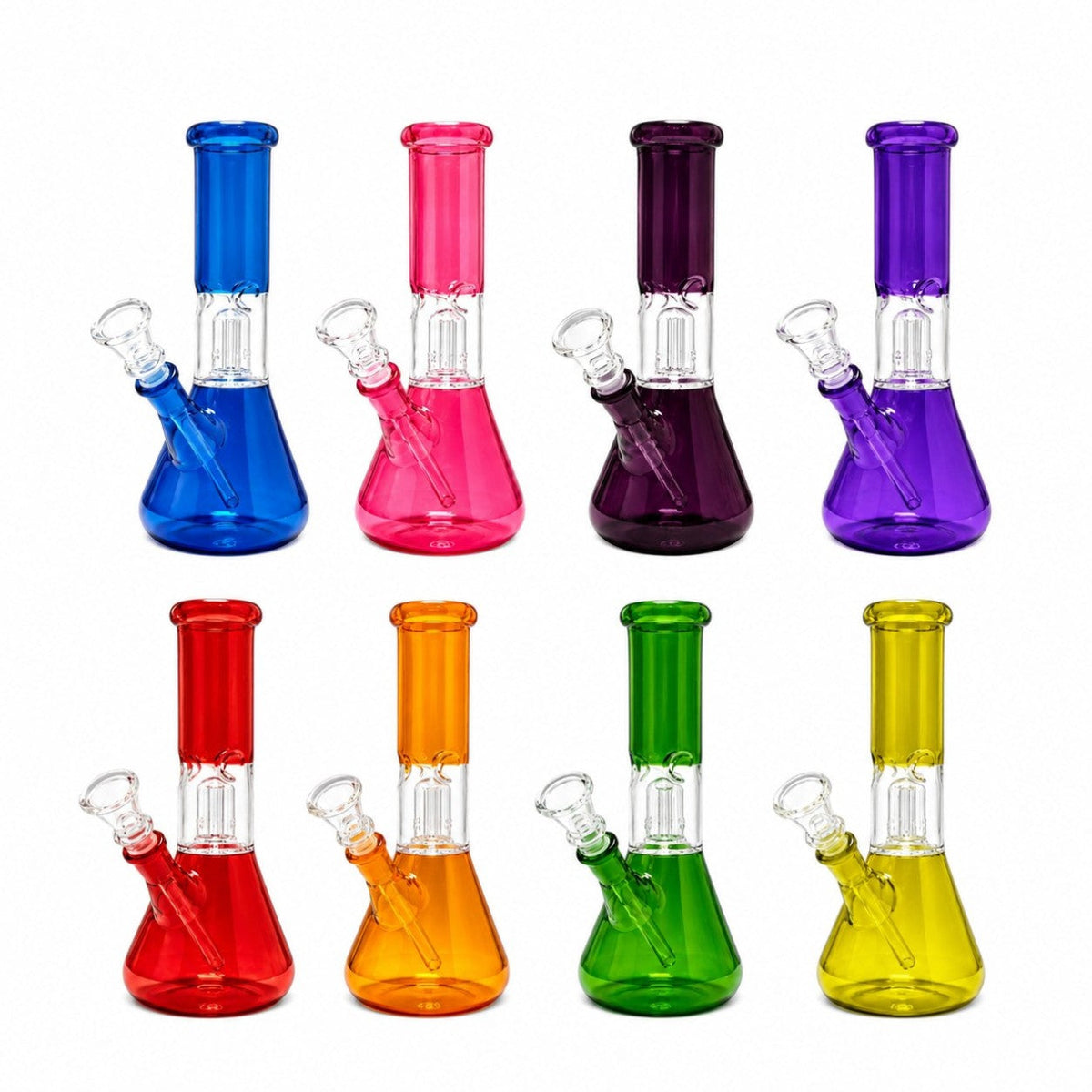 8" Color Rush Percolator Glass Bong